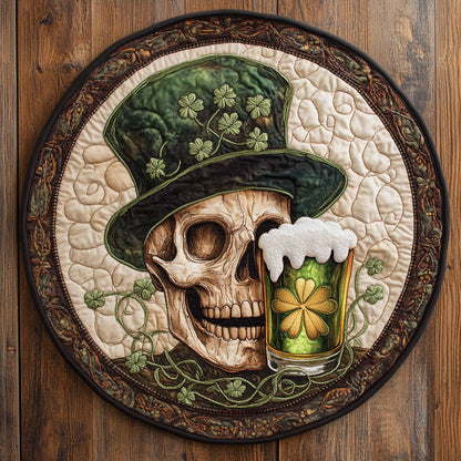 Ale Skull Quilted Round Mat St Paddy's Day Mat St Patrick's Day Gifts For Boyfriend - Pvr