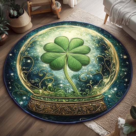 Lucky Clover Quilted Round Mat Shamrock Day Decor St Patricks Day Presents For Girlfriend - Pvr