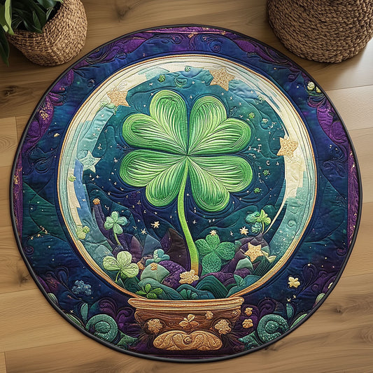 Lucky Clover Quilted Round Mat House Decor Items St Patrick's Day Gifts Idea For Women - Pvr