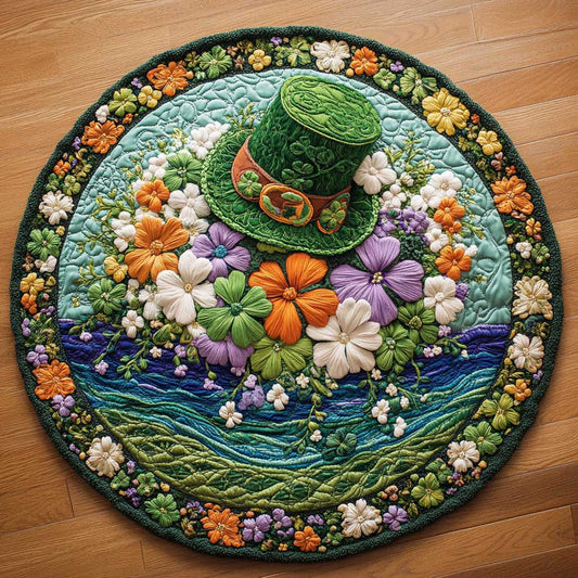 Lucky Shamrock Dance Quilted Round Mat House Decor Items St Patrick's Day Gifts Idea For Dad - Pvr