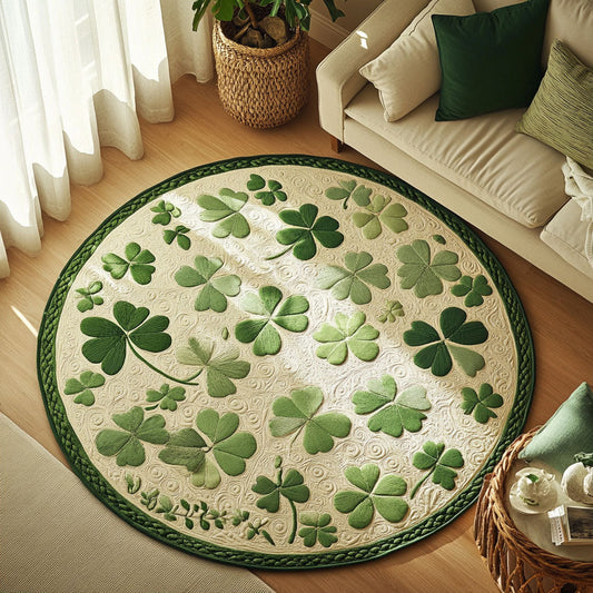 Lucky Clover Quilted Round Mat House Decor Items St Patrick's Day Gifts Idea For Him - Pvr
