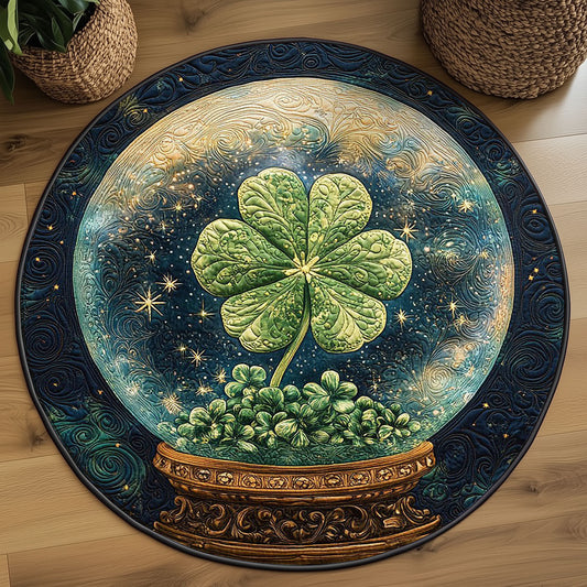 Lucky Clover Quilted Round Mat St Pattys Day Mat St Patrick Gifts For Boyfriend - Pvr