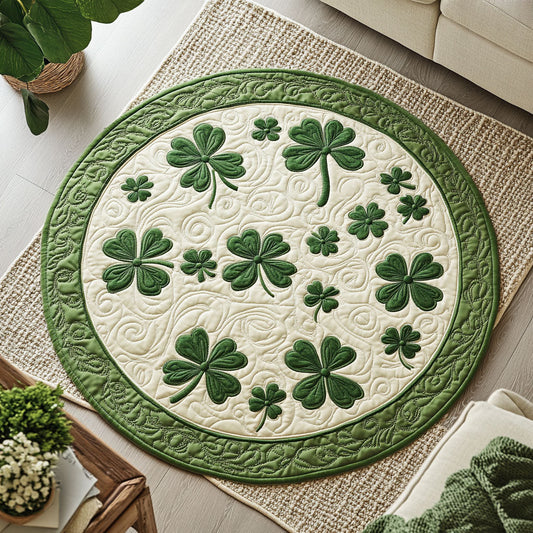 Lucky Clover Quilted Round Mat Shamrock Day Decor St Patricks Day Presents For Boyfriend - Pvr