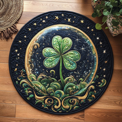 Lucky Clover Quilted Round Mat Shamrock Day Decor St Patricks Day Presents For Her - Pvr
