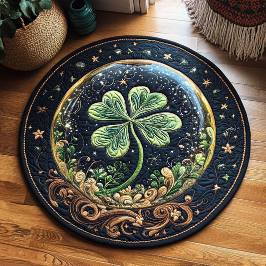 Lucky Clover Quilted Round Mat House Decor Items St Patrick's Day Gifts Idea For Mom - Pvr