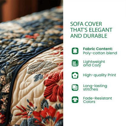 Ethereal Flower Quilted Sofa Cover NCU0HNH907