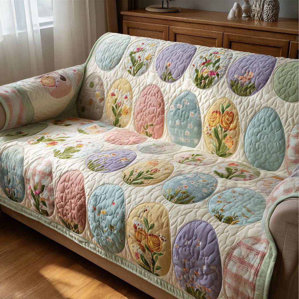 Crochet Patchwork Quilted Sofa Cover Colorful Knit Couch Slipcover Gift For Mom
