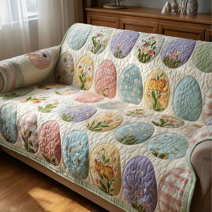 Crochet Patchwork Quilted Sofa Cover Colorful Knit Couch Slipcover Gift For Mom