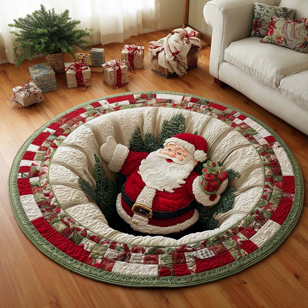 Aurora Of Christmas Quilted Round Mat Xmas Home Decor Christmas Gifts For Family