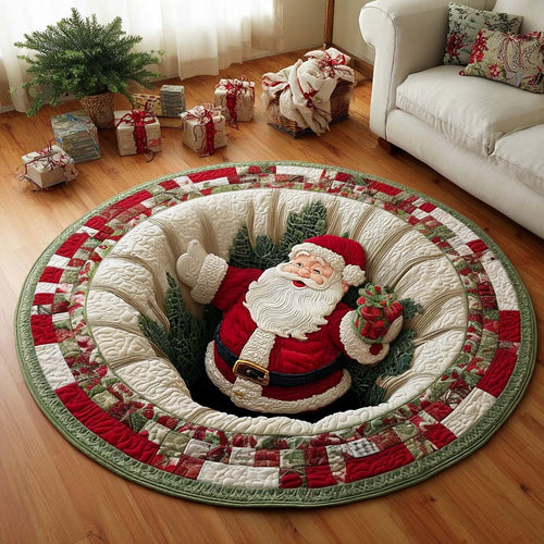 Aurora Of Christmas Quilted Round Mat Xmas Home Decor Christmas Gifts For Family