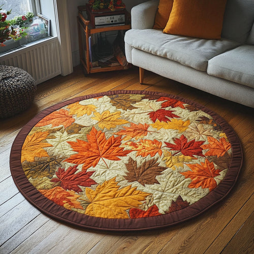Autumn Glow Quilted Round Mat Autumn Themed Rustic Home Decor Gifts For Girlfriend