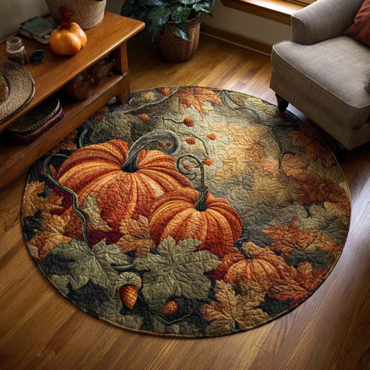 Harvest Pumpkin Quilted Round Mat Winter Decor Christmas Mat Christmas Gifts For Pumpkin Lover