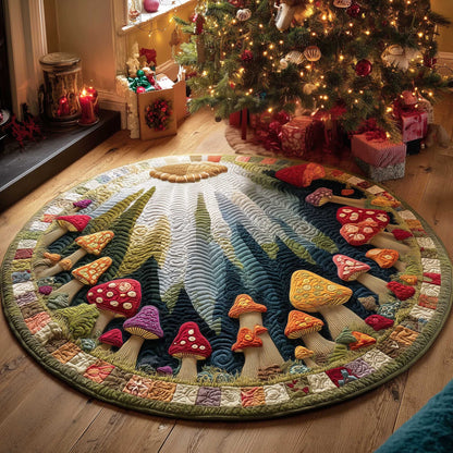 Enchanted Forest Mushroom Quilted Round Mat Christmas House Decor Christmas Gifts For Her