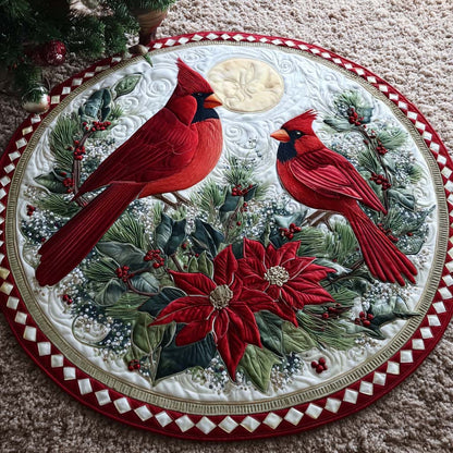 Everlasting Cardinals Quilted Round Mat Cozy Living Decor Christmas Gifts For Cardinal Lovers
