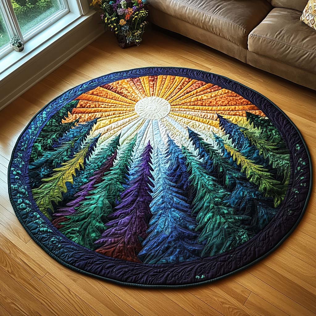 Enchanted Forest Quilted Round Mat Christmas House Decor Christmas Gifts For Lovers
