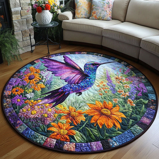 Hummingbird Floral Flutter Quilted Round Mat Christmas Home Decoration Xmas Gifts For Her