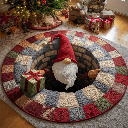 Deep Gnome Pit Quilted Round Mat Christmas Home Decor The Best Christmas Present Ever