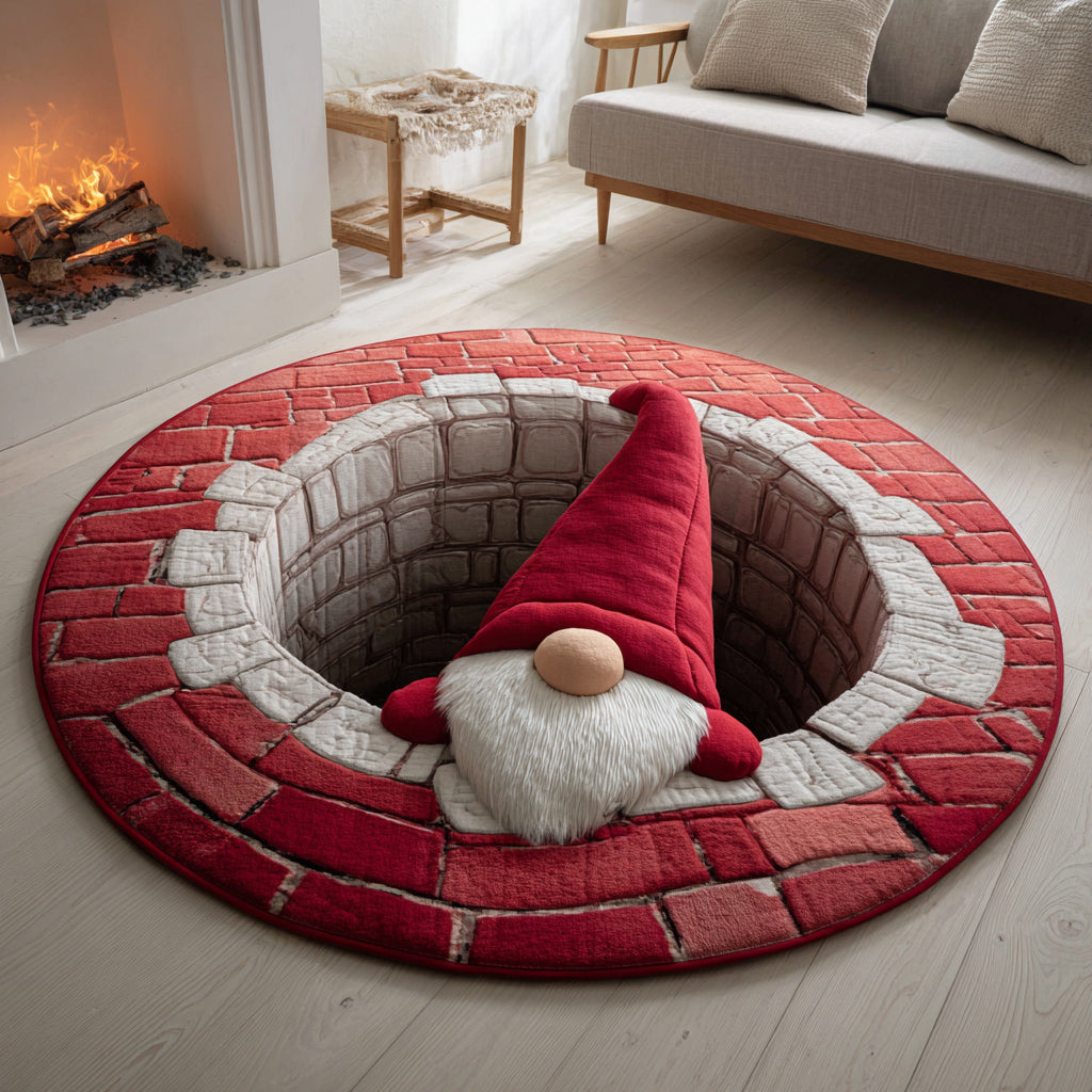 Magic Gnome Quilted Round Mat Gnome Pattern Season Home Decor Great Christmas Gifts