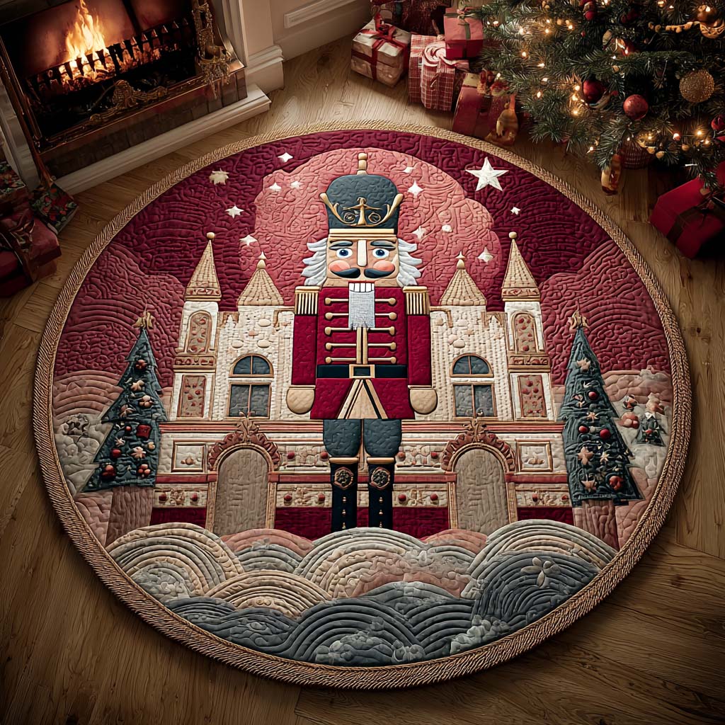 Nutcracker Castle Scene Quilted Round Mat Holiday Home Decor Nutcracker Lover Christmas Gifts