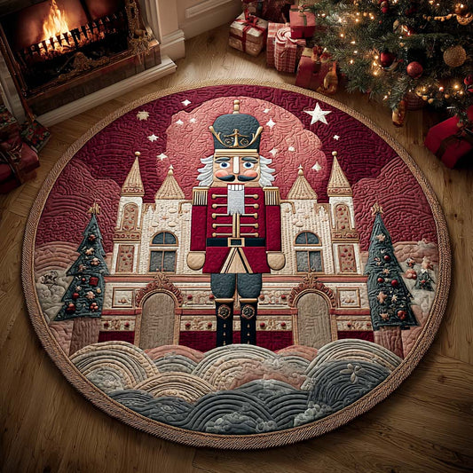 Nutcracker Castle Scene Quilted Round Mat Holiday Home Decor Nutcracker Lover Christmas Gifts