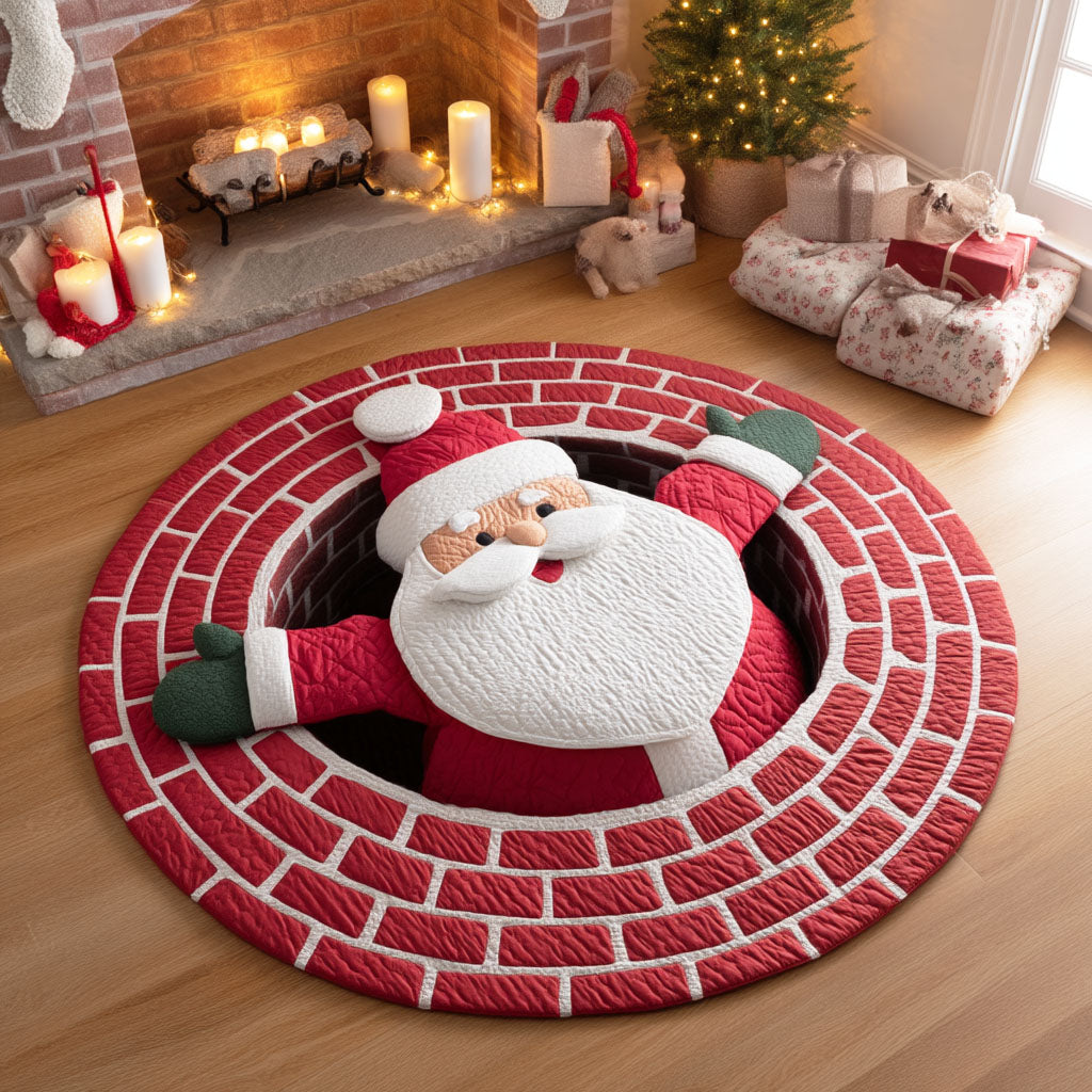 Santa Magic Quilted Round Mat House Decor Items Christmas Mat Xmas Gifts For Cousins