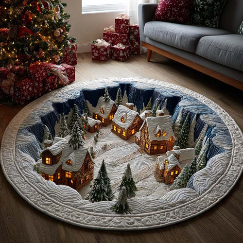 Snowglobe Serenity Quilted Round Mat Winter Home Decor Christmas Gifts For Grandma