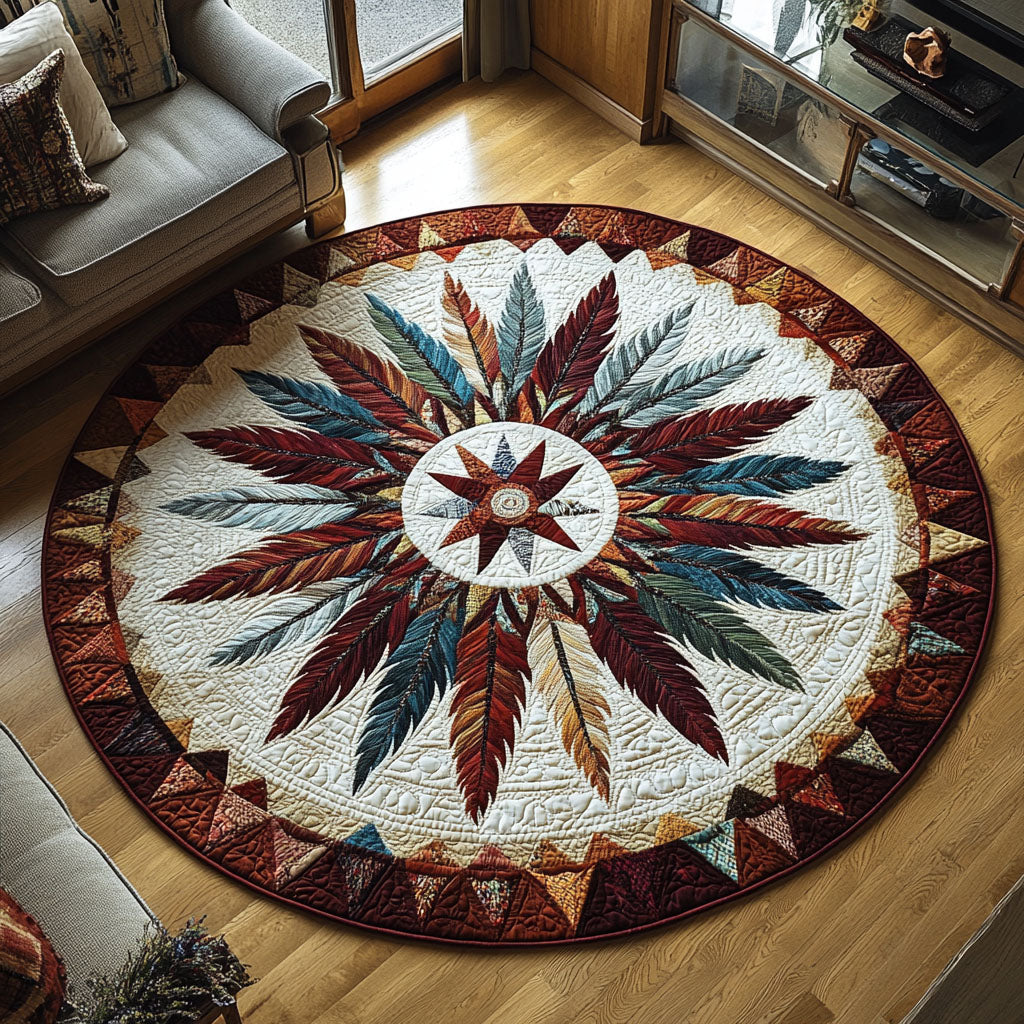 Sacred Design Quilted Round Mat Living Room Decor Christmas Presents For Native