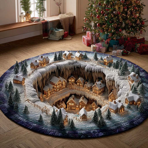 Silent Village Symphony Quilted Round Mat Season Home Decor Christmas Gifts For Father