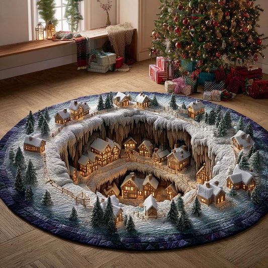 Silent Village Symphony Quilted Round Mat Season Home Decor Christmas Gifts For Father
