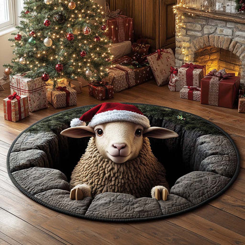 Sheep Woolly Winter Quilted Round Mat Home Decor Ideas Christmas Gifts For Sheep Lovers