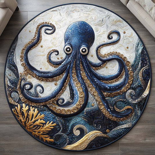 Octopus Dance Quilted Round Mat Animal Home Decor Great Gifts For Octopus Lovers
