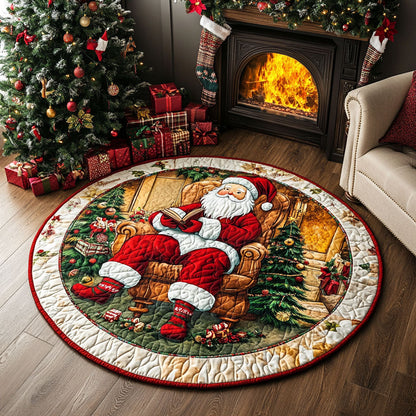 Mistletoe Magic Quilted Round Mat Winter Themed Xmas Home Decor Secret Santa Gift Ideas