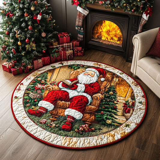 Mistletoe Magic Quilted Round Mat Winter Themed Xmas Home Decor Secret Santa Gift Ideas