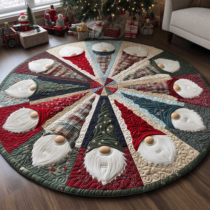 Rustic Gnome Ring Quilted Round Mat Winter Home Decor The Best Christmas Present Ever