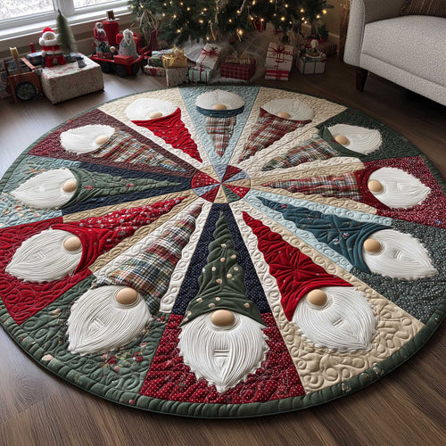 Rustic Gnome Ring Quilted Round Mat Winter Home Decor The Best Christmas Present Ever