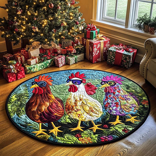 Sunny Coop Mat Quilted Round Mat House Decor Christmas Mat Xmas Gifts For Chicken Lover