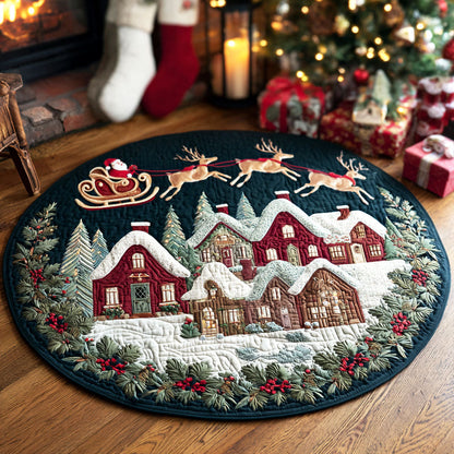 Village Night Quilted Round Mat Xmas Home Decor Home Accessories Christmas Gifts For Him