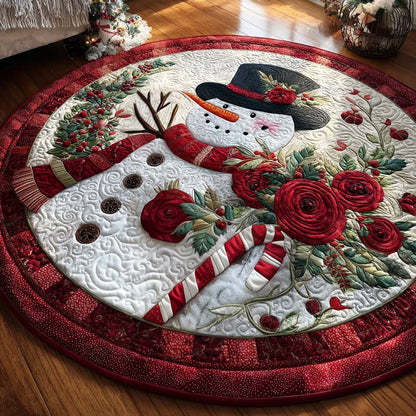 Snowman Warm Wishes Quilted Round Mat Winter Home Decor The Best Christmas Present Ever