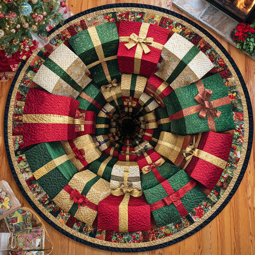 Yuletide Dream Quilted Round Mat Cozy Living Decor Christmas Gifts For Grandma