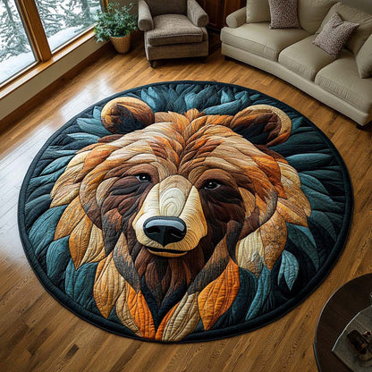 Bear Face Quilted Round Mat Unique Home Decor Gifts For Housewarming