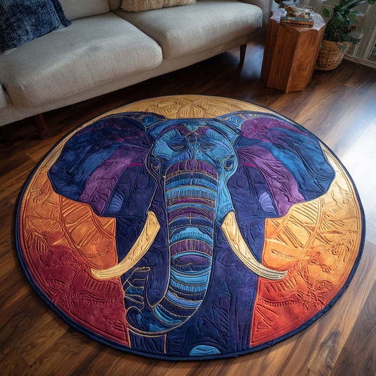 Sacred Steps Quilted Round Mat Trendy Home Decor Cool Gifts For Elephant Lovers