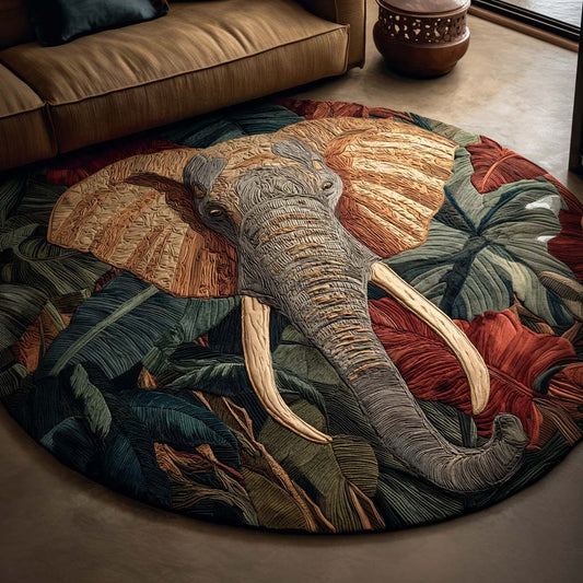 Noble Spirit Quilted Round Mat Aesthetic Room Ideas Gifts For Elephant Lovers