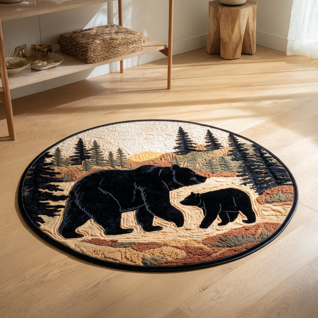 Bear Mountain Trail Quilted Round Mat Aesthetic Room Ideas Gifts For New Home