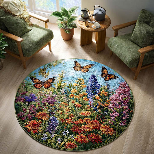 Colorful Flower Vintage Quilted Round Mat Cozy Home Decor Gift For Housewarming
