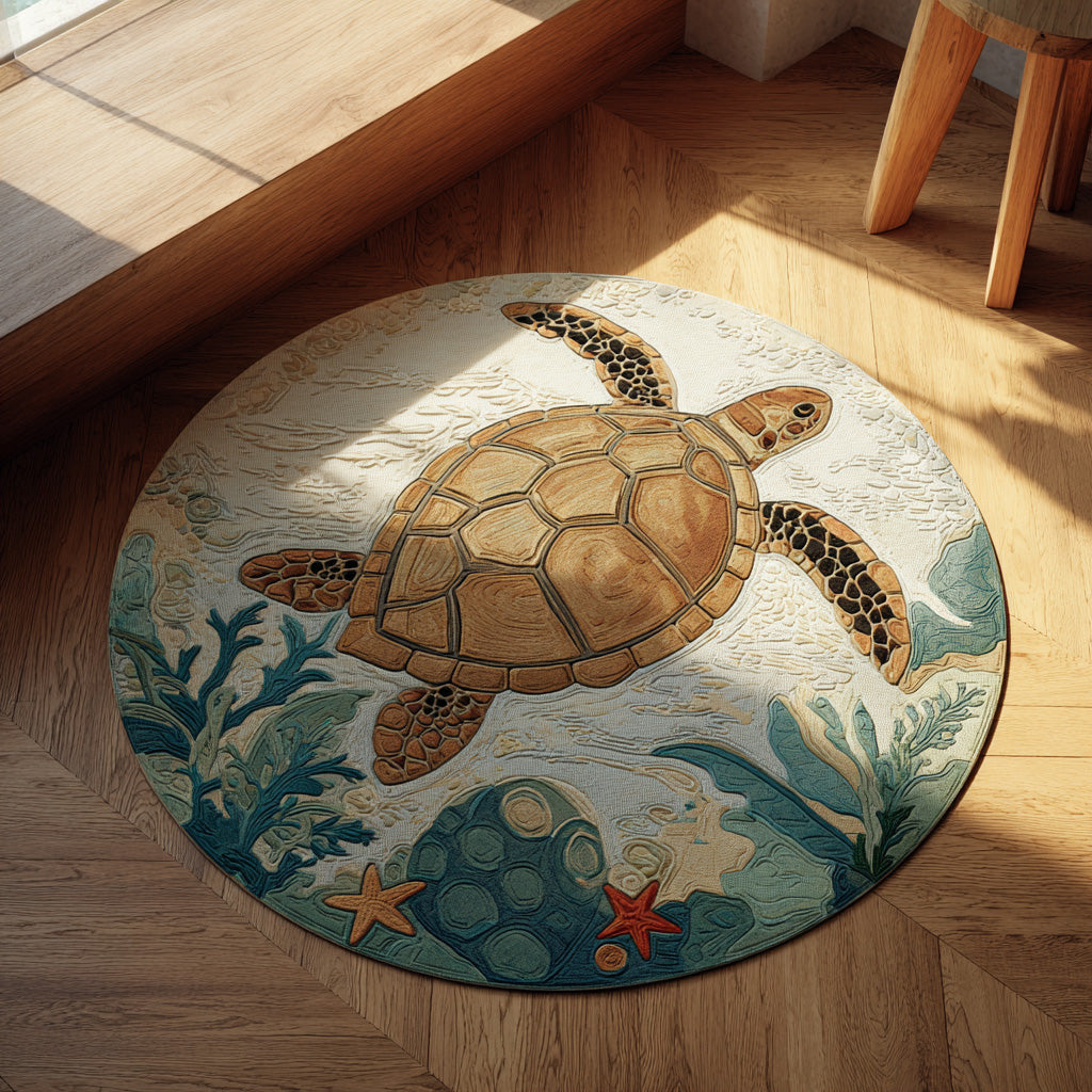 Ancient Journey Quilt Round Mat Unique Living Room Decor Gifts For Housewarming