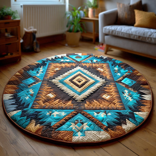 Aztec Pattern Quilted Round Mat Vintage Style Home Decor Gift For Mother_s Day