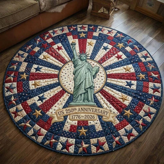 USA 250Th Anniversary Quilted Round Mat July 4 Decorations Independence Day Gift