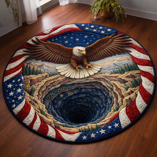 Eagle 4Th Of July Quilted Round Mat House Decor Items Gifts For Independence Day