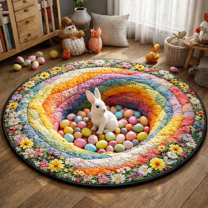 Easter Egg Bunny Quilted Round Mat House Decor Items Gifts Idea For Bunny Lovers