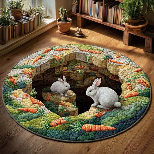 Bunny Cave Quilted Round Mat Home Decor Ideas Best Gifts For Bunny Lovers